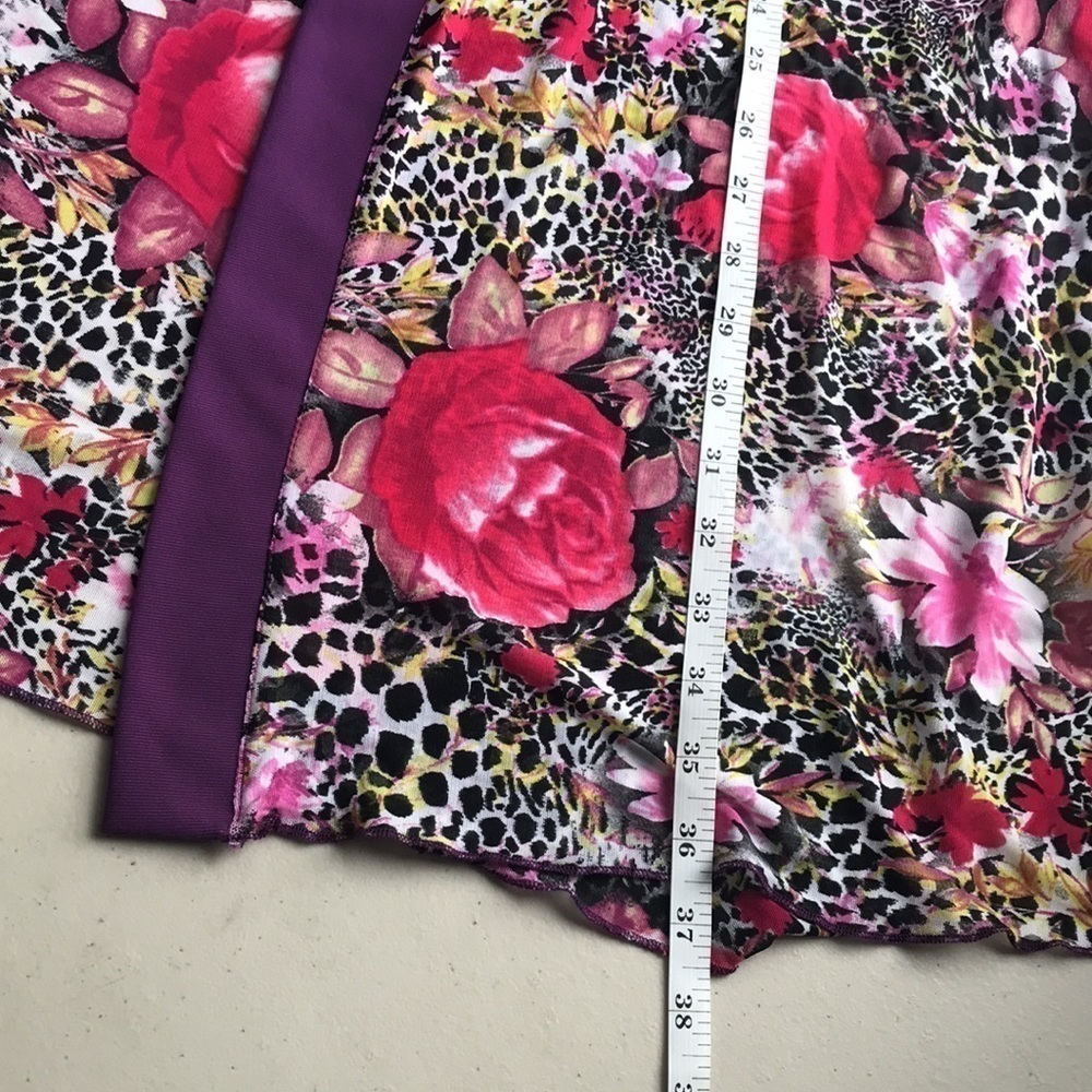 NWT Marallis Floral Lightweight Semi Sheer Half Sleeve Long Cardigan Size XXL - Picture 9 of 12